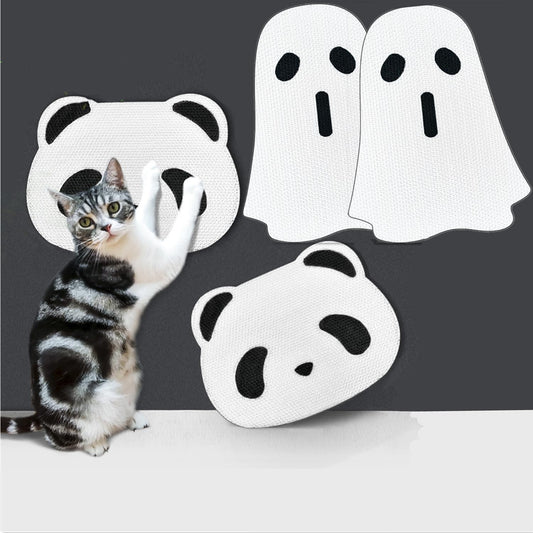 SHENGOCASE 4-Pack Wall Mounted Cat Scratcher Vertical Ghost Cardboard Cat Scratching Pad for Couch Sofa Protector Scratching Post